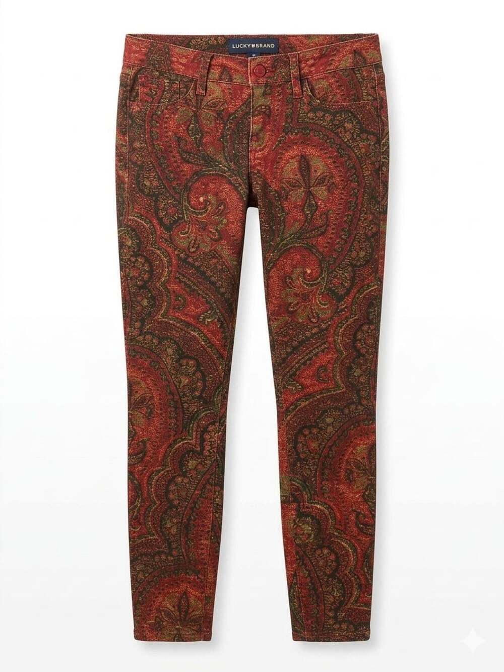 Lucky Brand Paisley Print Charlie Skinny Jeans Size 6 29 Inseam
